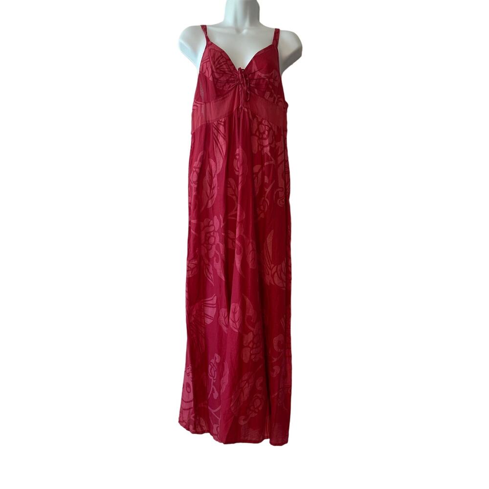 Asha Maxi Sleeveless Pink Floral Beach Cover or Vacation Dress S/M Size Womens